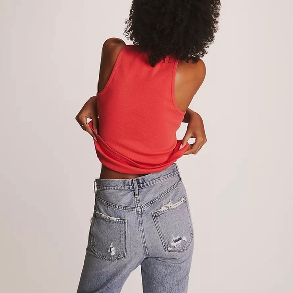 Anthropologie Maeve Racerback Ribbed Coral Tank - Picture 3 of 9